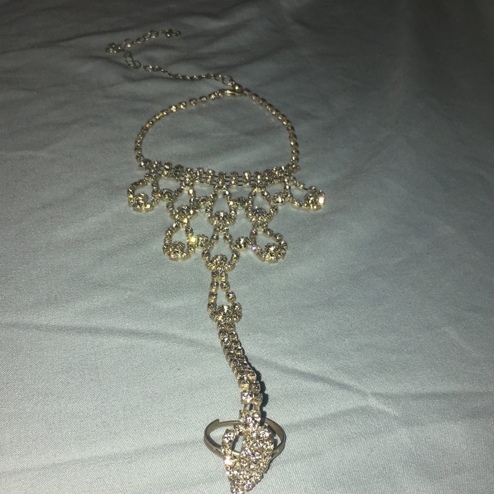 Ankle bracelet with attached toe ring